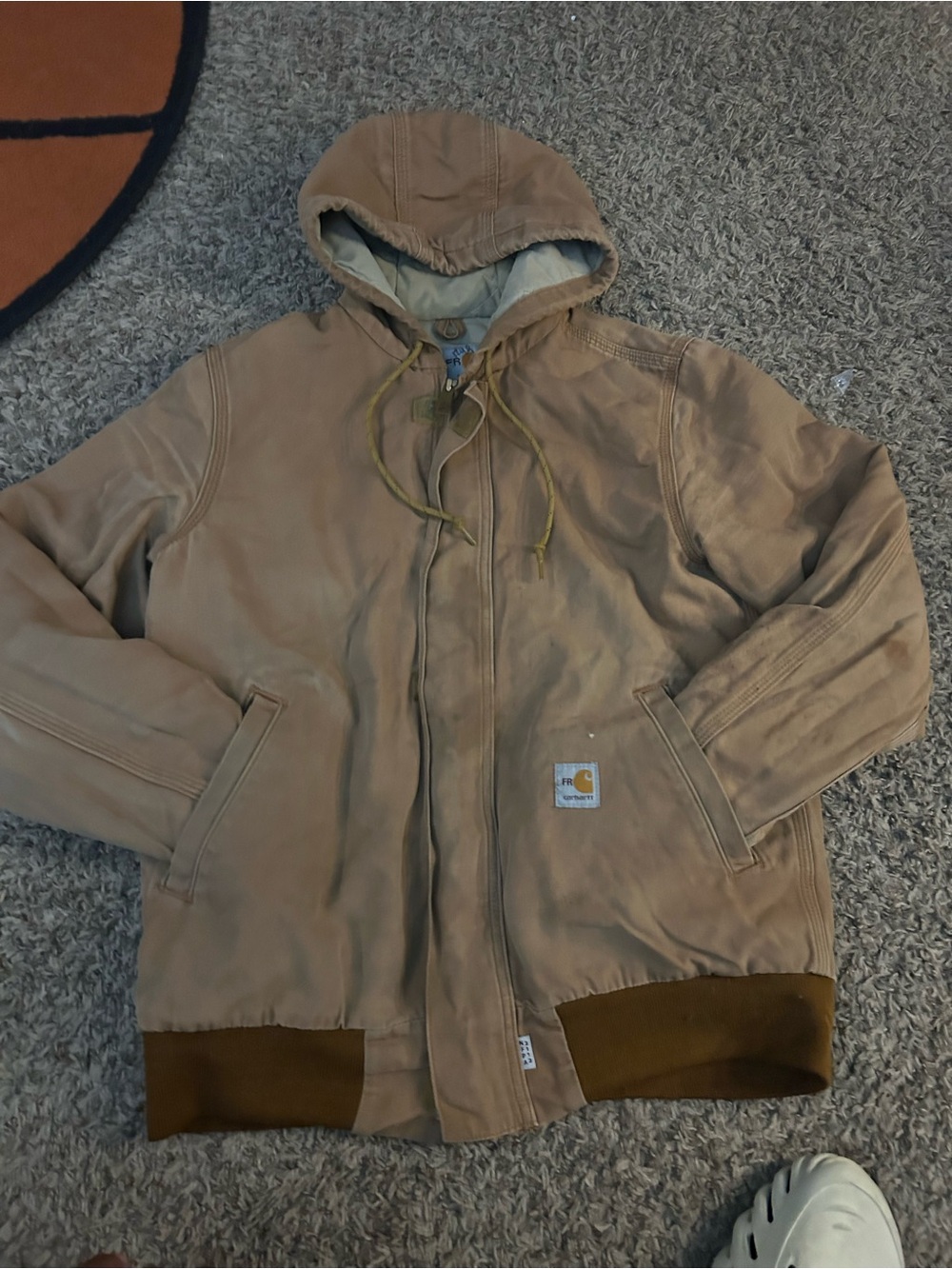 Carhartt Tan Hooded Lightweight Work-Style Jacket